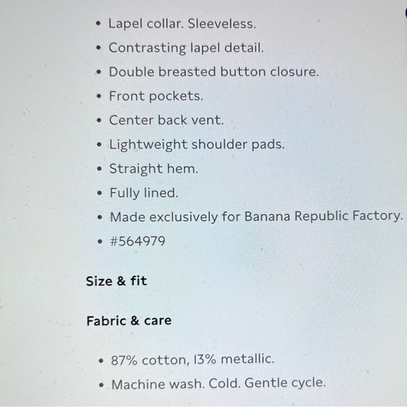 Banana Republic Metallic Gold and Black Vest - Picture 4 of 7